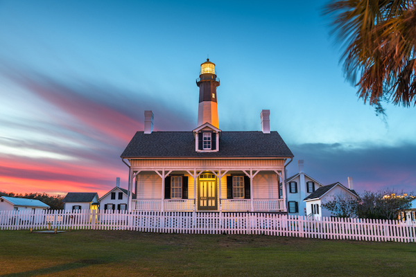 A lighthouse on Tybee Island